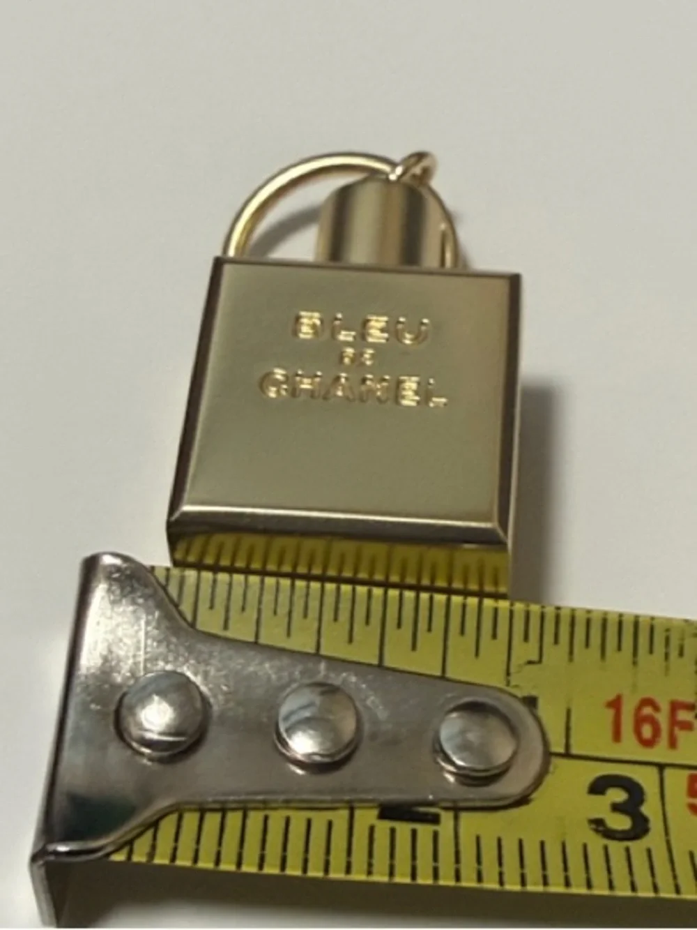 CHANEL Gold BLEU DE CHANEL Cube Keyring Charm